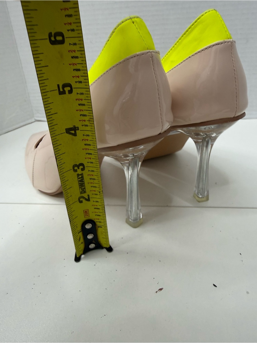 Beautiisoles Bardot 20 pumps in beige with neon yellow leather inserts size 9 - Picture 5 of 12